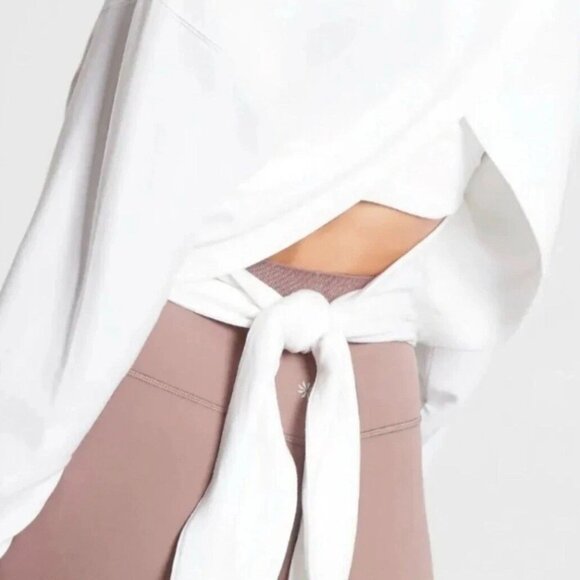 Athleta Tie Back Yoga Sweatshirt White | Size XXS - Picture 5 of 5